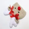 Cartoon recém-nascido crochet crochet de malha cervos de Natal bebê chapéus para menino boné de garota fotografia adereços bowknot chapéu girl