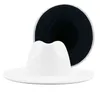 White fashion felt for women mixed jazz fedora hat white with pink color fedoras