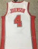 NCAA UNLV Rebels College#4 Ларри Джонсон Джерси Ман баскетбольный университет белый цвет, дышащий для спортивных фанатов чистое хлопок отличное качество в продаже
