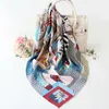 Scarves 100% Twill Silk Scarf Women Fashion Theatre Animal Shawl Stole Hijab Head Neck Kerchief Bandana 90 * 90cm