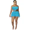 Dames trainingspakken zomer tweedelige set dames tube top kwastje mode sexy backless crop shorts sets club outfits lounge streetwear grooth