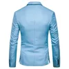 Hommes vert un bouton Blazer veste marque coupe ajustée costume décontracté Blazer hommes intelligent quotidien bureau affaires Sport manteau hauts 210522