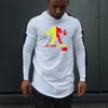 MuscleGuys varumärke kläder höst långärmad T-shirt Män Bomull Slim Fit Nej Smärta No Gain Fitness Fashion Topps Tees 210421
