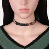 Damska wielowarstwowa skórzana sznurek naszyjnik Choker Collar Naszyjnik