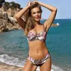 Swimwear 2021 Nieuw zwempak Push Up Bikini Tweede stuk bloemenprint Bikini's set zwemmen voor pak dames plus maat zomer 210319