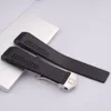 20 22mm New Strap 블랙 실리콘 고무 웨이브 밴드 스트랩 실버 배포 태그 시계 묶음 설치 도구 247p