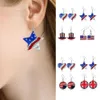 4 Paar Ohrringe mit amerikanischer Flagge, fünfzackiger Stern, leicht, bequem, Strass-Ohrringe, Unabhängigkeitstag, Q0709