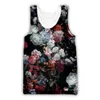 Plstar cosmos flor veste verão moda masculino / feminino tanques pintando floral 3d impresso streetwear casual sem mangas 210623
