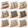 Black Striped Pillow Case Geometric Flower Wave Throw Cushion Pillow Cover Printed PillowCase Bedroom Office Bedding Supplies 45*45cm T2I52241