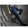 Homens Atividades Calças de Jeans Quentes de Alta Qualidade Famosa Marca Outono Inverno Morno Mocking Men Macios Jeans 220115
