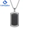 Collier de pendentif pour chiens en fibre de carbone pour hommes avec chaîne Bijoux en acier inoxydable CB57A008 Colliers2741908