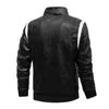 Herren Motorrad Lederjacke bestickt Skorpion Freizeit Bomber schwarz Stehkragen PU Jacke für Herbst 220115