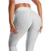 Leggings de remise en forme taille haute pantalon de sport entraînement en cours d'exécution pantalons de yoga tissage jacquard serré Push Up femmes sexy pêche fesse collants WMQ1113