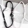 2pcs Tai Chi Yin Yang Couple Bracelets For Women Men Adjustable Braided Chain Charm Bracelet Necklace Lover Bracelets Necklac