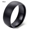 Charm Couple Rings Gold Romantic Rhinestones Female Rings Set Simple Wide Stainless Steel Men Black Ring Wedding Band Jewelry G1125