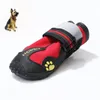 Dog Apparel 4pcs Pet Shoes Walking Rain Medium och Stora hundar Vattentäta Stövlar Gummi Solor Slip