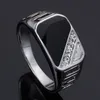 Biker Punk Style Collection! Gold Band Width Signet Square Finger Rings for Men Party Wedding Jewelry Whole Sale