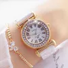 Dameshorloges Luxe Merk Mode Jurk Vrouwelijke Gouden Horloges Dames Armband Diamond Keramisch Horloge voor Meisje Reloj Mujer 210527
