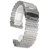 18mm 20mm 22mm 24mm zilveren horloge armband rvs band verstelbare mesh vervanging riem praktische horlogebanden mannen mannelijke H0915