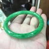 Bangle 100% Real Jade Bracelet Full Green Jadeite Jasper Bangles Fit Adult Women Hand Jewelry Couple