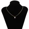Простой маленький персиковый сердцу кулон Choker ожерелье для женщин изысканные ожерелья цепь ключицы Bijoux