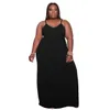 大型女性のドレス純粋なサスペンダーのファッションルーズフロアスカートドレス女性デザイナー服2022 XL-5XL