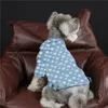 Spring Pet Shirts Denim Jacket Jacquard Letter Husdjur Coat Dog Apparel Fashion Bichon Teddy Dogs kläder