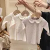 baby girl t-shirts tees blouse toodle cotton lapel long-sleeved T-shirt Korean spring girls 1017 05 210622