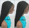 Mänskligt hår Capless Wigs Syntetiska spetsfront Braid Everyday Fashion Hand Tie Cornorw för svarta kvinnor Natural Hairline Cosplay 1