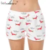 Ensembles de pyjama de Noël Femmes Teckel avec Santa Hat Dog Print 2 pièces Ensemble Crop Top + Shorts Taille élastique Pyjamas lâches S7N001 210421