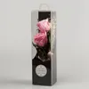 Dekoratif Çiçek Çelenkler Ebedi Gül Çiçeği Kubbe Kutusu Siyah Kılıfı Yapay Hediye Yıl için Yapay Hediye Sevgililer Gif Ev Dekorasyonu D