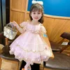 Kids Flowers Embroidery Summer Dress Clothing for Lovely Toddler Girls Bridesmaid Vestido Clothes 210529