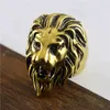 Punk Style Gold Color Lion Head Finger Rings for Women Ladies 2021 Jewelry Fashion 316l Stainless Steel Wedding Band Anillos