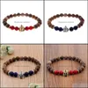 Perlé, Strands Bracelets Bijoux Spartan Casque Yoga Chakra Bois Grain Perle Bracelet Drop Delivery 2021 Yyd3H