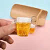 Simulação de pingente de chave de caneca criativa de cerveja de cerveja
