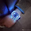 Luminous 7 Color LED Horloge Mode Trend van Mannelijke en Vrouwelijke Studenten Paar Jelly Genève Transparant Rhinestone Case Siliconen Horloges