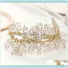 Jewelryslbridal Luxury Handmade Flexible Crystal Rhinestone Bridal Tiara Headband Wedding Hair Eessories Bridesmaids Women Jewelry Drop Deli