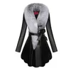 Faux Pele Casaco Mulheres Inverno Feminino Sheepskin Casacos Pure Color Faux Fur Collinais Snap Fastener Furs 211130