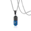 Stainless Steel Perfume Bottle Pendant Men and Women Necklace Laser Cross Titanium Steel Jewelry296N