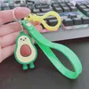 Cartoon 3D Fruits Avocado Key Chain Pendant PVC Souvenir Keychain Bag Coin Purse PVC Toy Pendant Fashion Jewelry Party Gift G1019