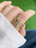 10 Stück 2021 vergoldeter, ausgehöhlter Kristall-Zirkonia-Ring-Schmuck für Frauen und Mädchen