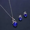 Серьги ожерелье Tshou228 Purple Crystal Woman Jewelry Set Bridal