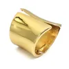 Eenvoudig ontwerp grote armband voor vrouwen glanzende verklaring sieraden goud / zilver kleur armband femme accessoires manchet armband Q0717