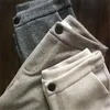 Plaid Woolen Pants Women's Autumn Winter Cropped Trousers High Waist Simple Commuter Flanging Harem Women Bottoms 210429