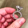 Anillo de lujo con corte de corazón de 8ct Sona cz, anillos de compromiso de Plata de Ley 925 para boda para mujeres y hombres, joyería de fiesta Vintage 3033