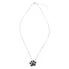 Süße Katze Hund Pfote Anhänger schöne Halskette für Frauen schwarz Strass zierliche kurze Kette Kind weibliche Schmuck Accessoires Geschenk