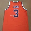 Nikivip Jeff Lamp #3 Virginia Cavaliers College Retro Basketball Jersey Mens genaaid op maat gemaakte nummernaam Jerseys