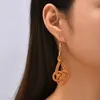 Orecchini pendenti con nodo cinese intrecciato a mano da donna alla moda della Boemia per gioielli da donna con orecchini pendenti in rattan stile boho da spiaggia