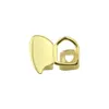 Oro Grillz Singolo Cuore Cavo Croce Stella Bocca Dente Superiore Inferiore Denti Dentali Griglie Hip Hop Moda Gioielleria Raffinata