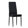 Us Stock Black Modern Furniture Minimalist Dining Chair Fireproof Leather Sprayed Metal Pipe Diamond Grid Pattern Restaurant Home 271y